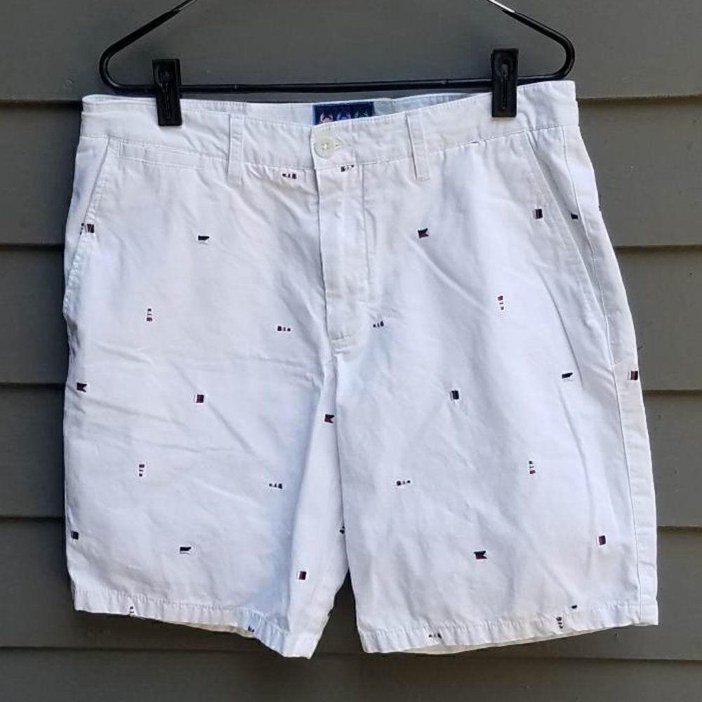 Mens Charleston Threads Nautical Print White Shorts Size 32